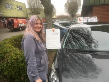 Congratulations to ”Ellie Ingram' who passed her driving test today at Chippenham DTC, it was her “1st Attempt” so fantastic news.<br />
<br />

<br />
<br />
Well done from your instructor “Colin' and ALL of us at StreetDrive (School of Motoring), may we wish you many years of safe driving. Passed Friday 13th April 2018