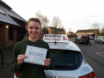 Congratulations to ”Lillie Keith' who passed the new “SatNav” driving test today at Trowbridge DTC, it was her “1st Attempt”, fantastic news.<br />
<br />

<br />
<br />
Well done from your instructor 'Roger' and ALL of us at StreetDrive (School of Motoring), may we wish you many years of safe driving - Passed Tuesday 19th December 2017.