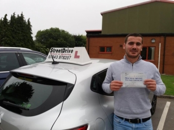 Delighted for 'Sajmir Gjabri' who passed his driving test today at Westbury DTC, just “THREE” driving faults”, fantastic news.<br />
<br />
Well done from your instructor 'Roger' and ALL of us at StreetDrive (School of Motoring), may we wish you many years of safe driving - Passed Friday 8th June 2018.